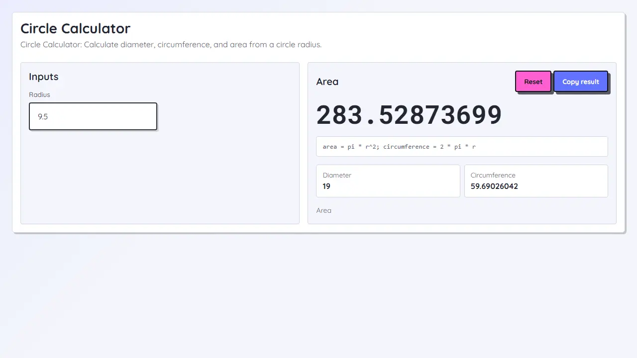 Imagen teaser de Calculadora de círculo