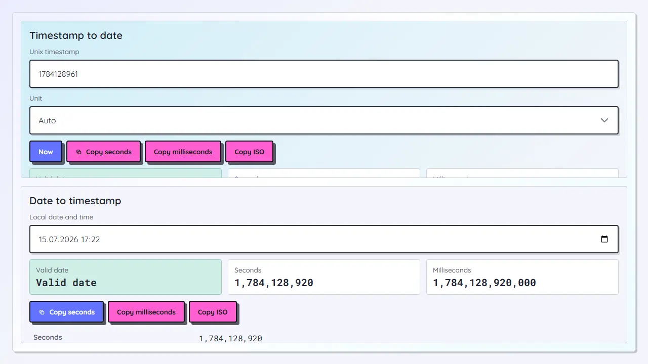 Unix Timestamp Converter teaser image