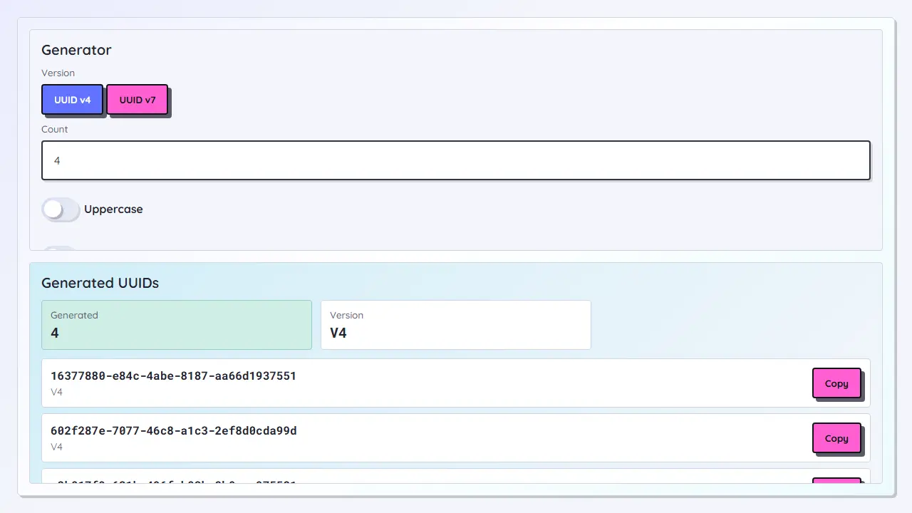 UUID Generator teaser image