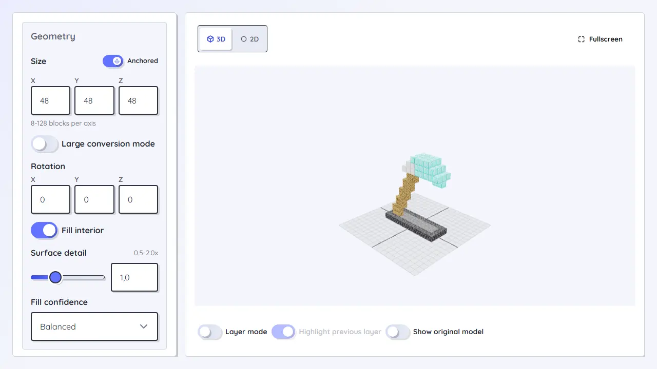 Minecraft 3D Model Converter teaser image