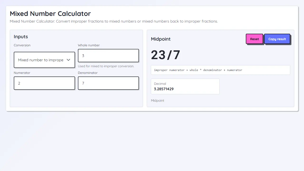 Imagen teaser de Calculadora de números mixtos