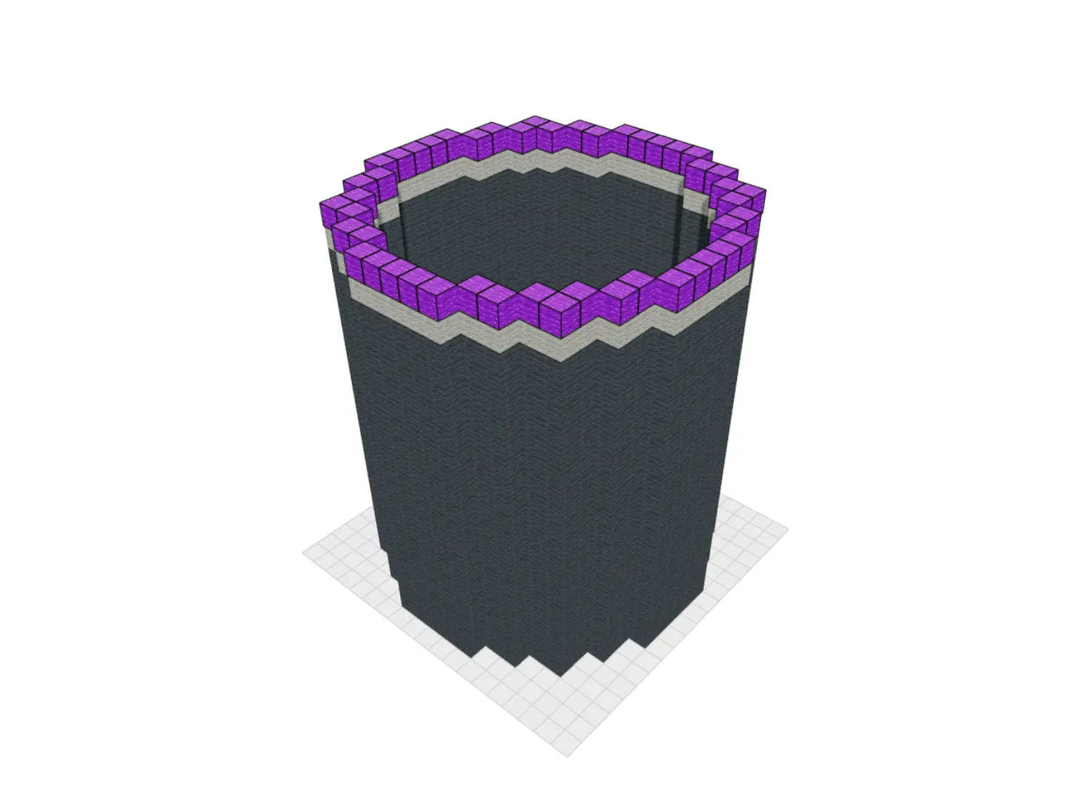 Minecraft cylinder generator preview with stacked circular layers