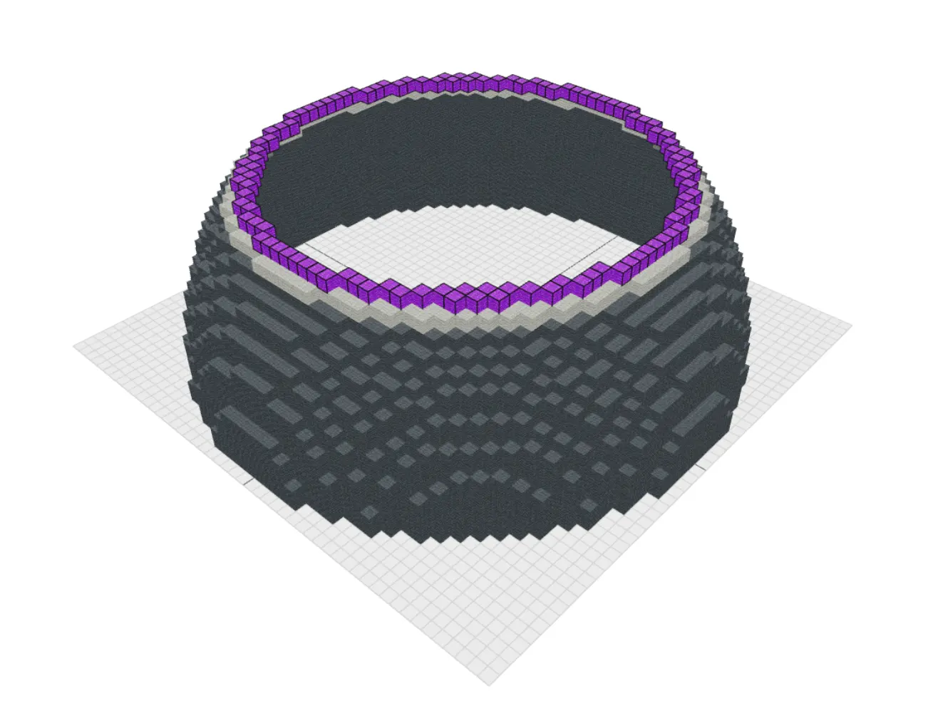 Minecraft dome generator preview with hemisphere layers