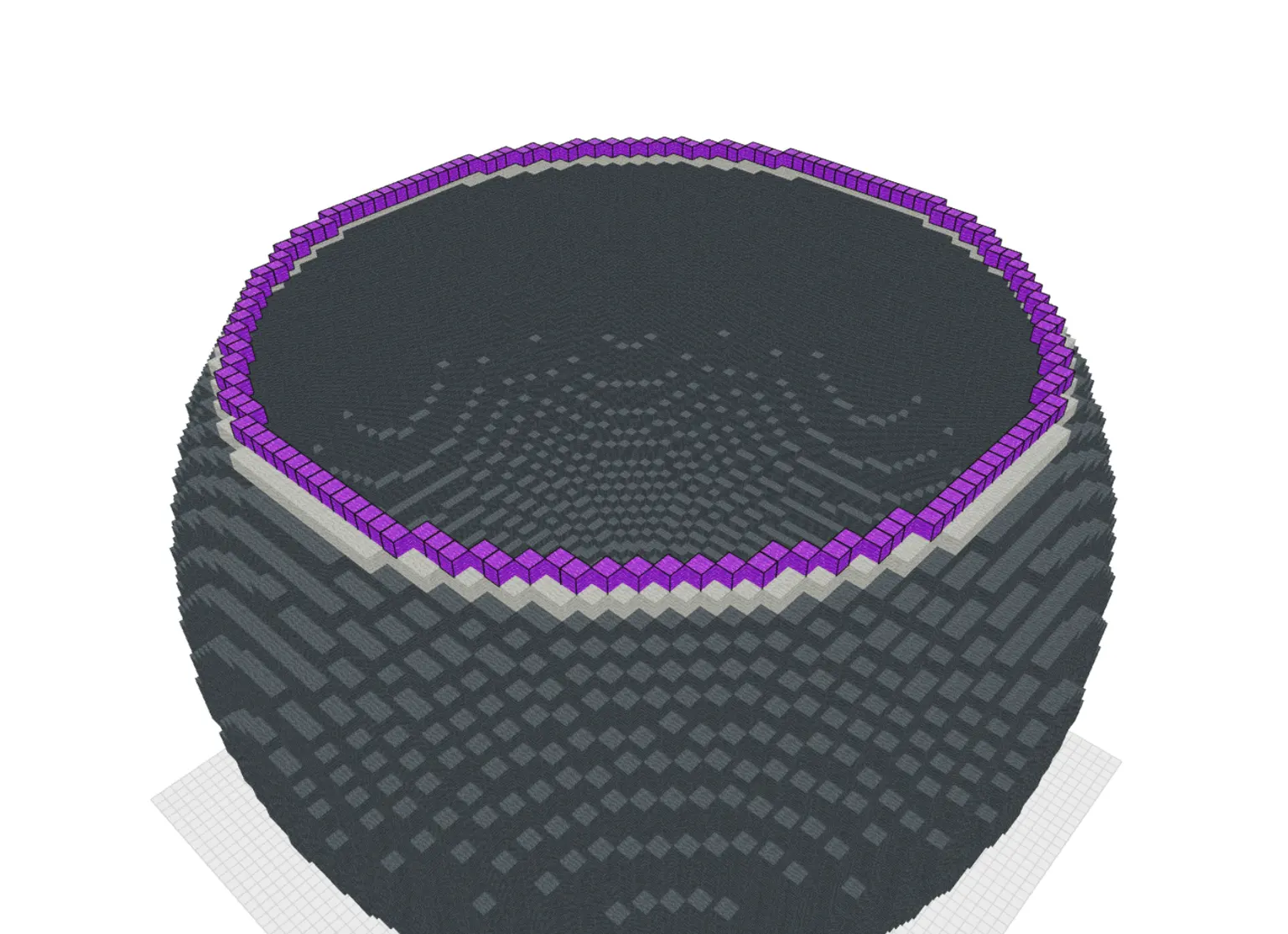 Minecraft sphere generator preview with round block layers