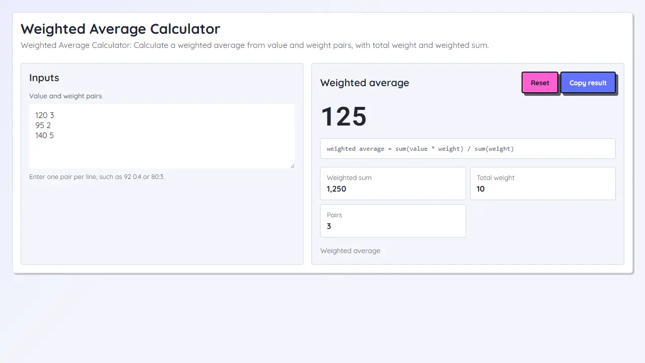 Imagen teaser de Calculadora de media ponderada